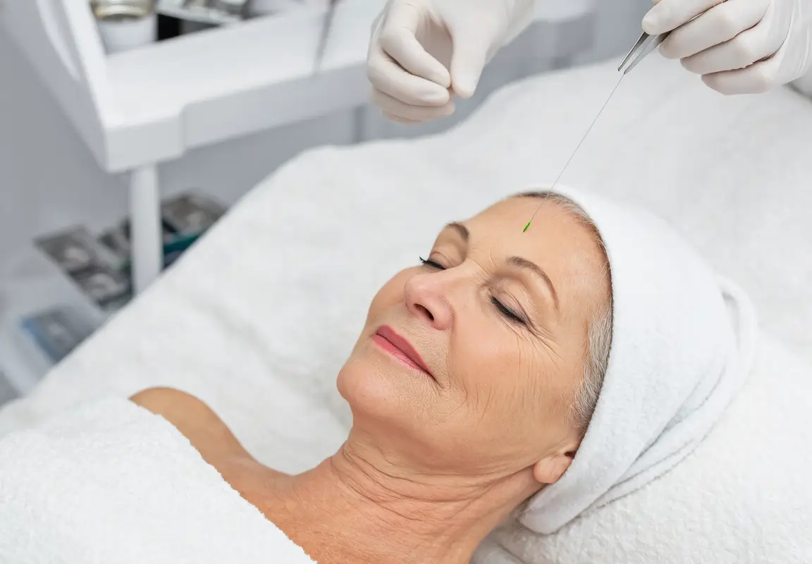 Процедура установки мезонитей – естественное омоложение без операции в косметологическом центре Хуньчуня.