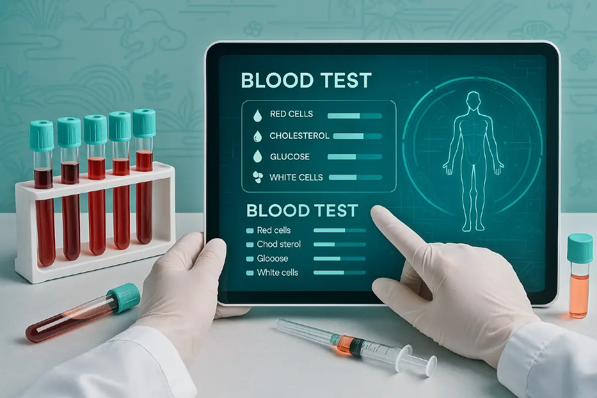 Blood test tubes and medical analysis equipment — Hunchun Changsheng Clinic