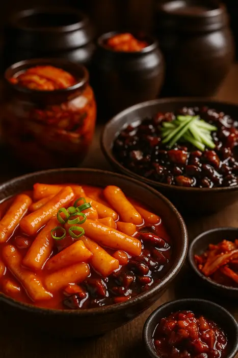 Ттокпокки и чачжанмён — корейская еда в Хуньчуне