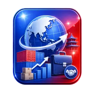 Бизнес с Китаем иконка поставки и сотрудничество для заявки на сайте Hunchun.ru