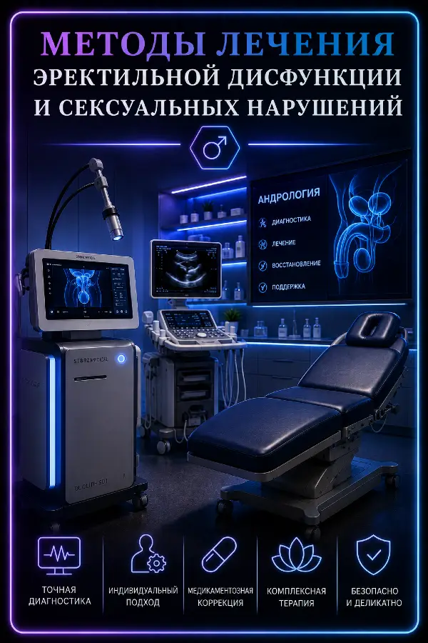 Современный андрологический кабинет для диагностики эректильной дисфункции и мужского здоровья в Хуньчуне