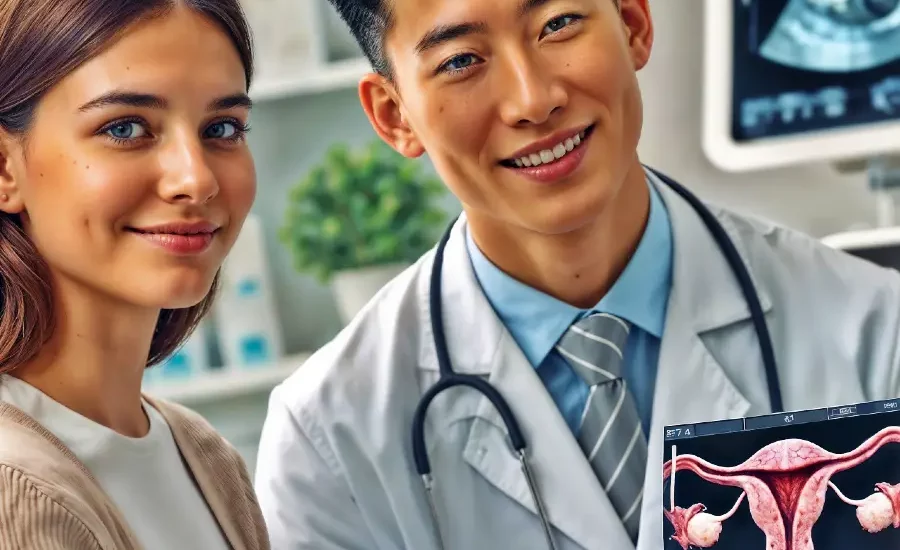 Гинекология Хуньчунь Доктор и пациентка в Хуньчуне обсуждают результаты УЗИ.